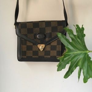 Vintage Marchino Damier Checkered Leather Bag